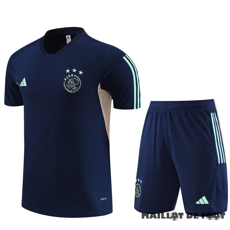 Foot Maillot Pas Cher Entrainement Ensemble Complet Enfant Ajax 2023 2024 Bleu Marine I Rose