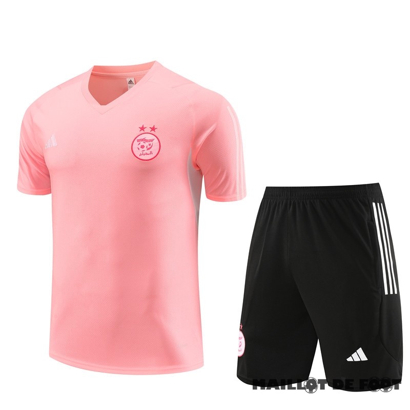 Foot Maillot Pas Cher Entrainement Ensemble Complet Enfant Algérie 2023 Rose Noir