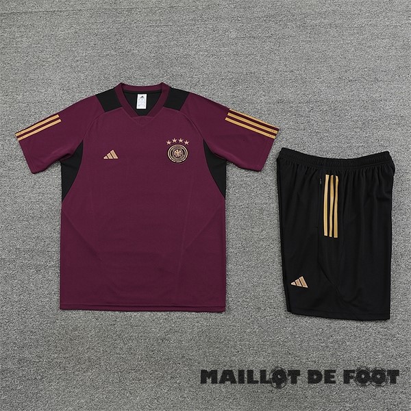 Foot Maillot Pas Cher Entrainement Ensemble Complet Enfant Allemagne 2023 Bordeaux Noir