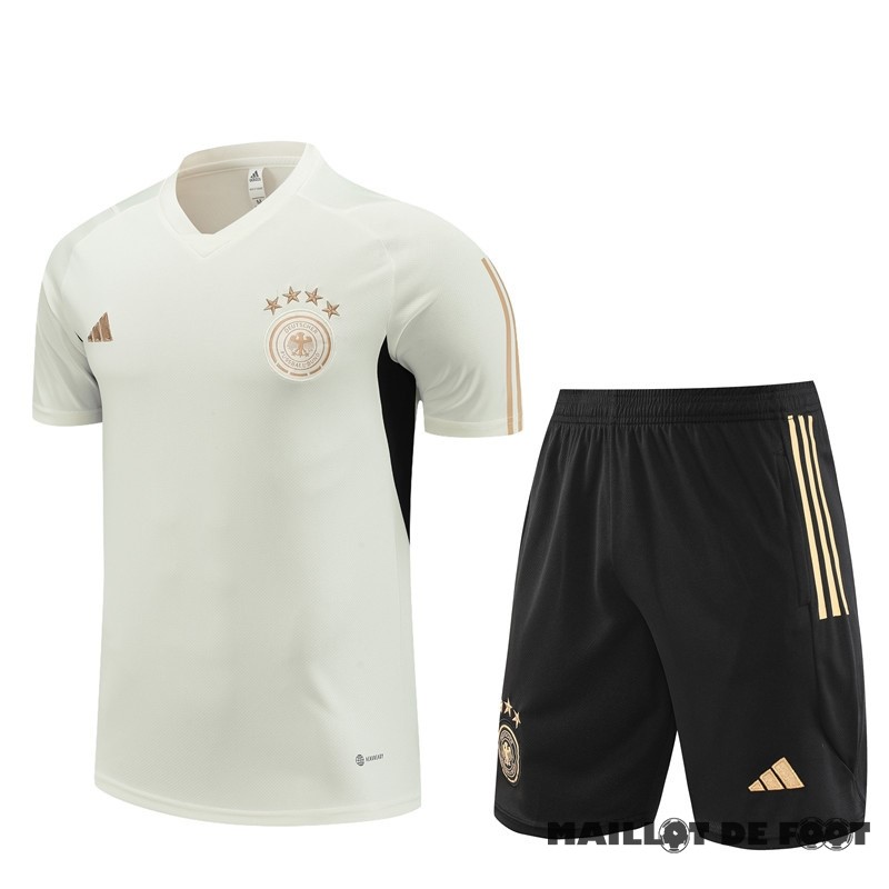 Foot Maillot Pas Cher Entrainement Ensemble Complet Enfant Allemagne 2023 Jaune I Noir