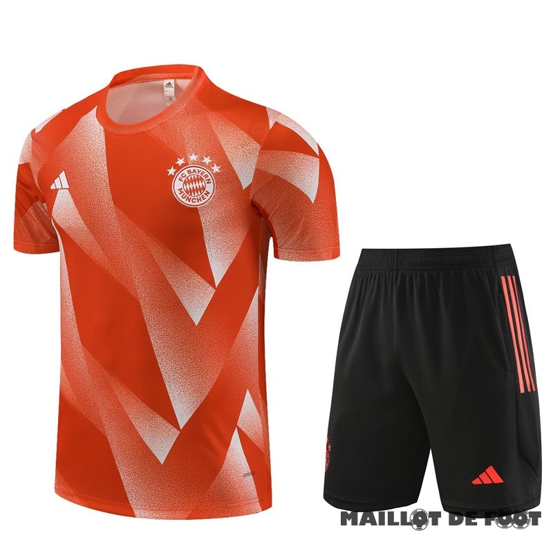Foot Maillot Pas Cher Entrainement Ensemble Complet Enfant Bayern Múnich 2023 2024 Orange Noir