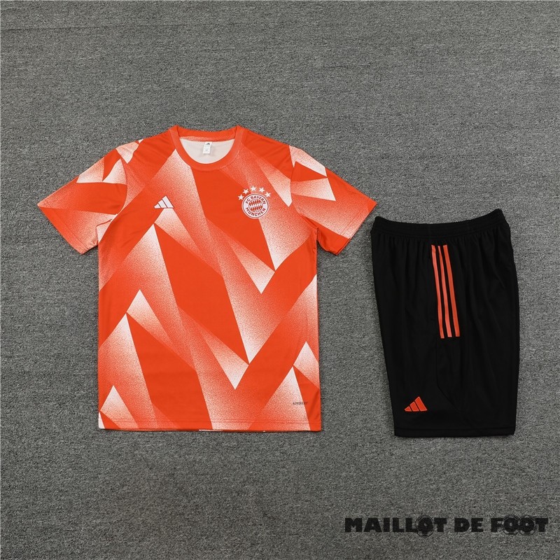 Foot Maillot Pas Cher Entrainement Ensemble Complet Enfant Bayern Múnich 2023 2024 Orange Noir