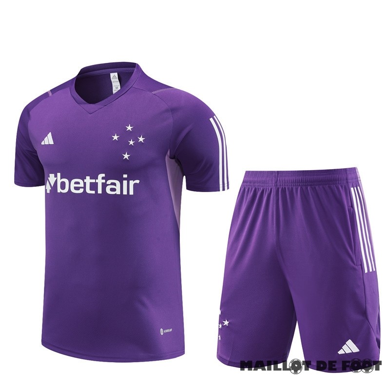 Foot Maillot Pas Cher Entrainement Ensemble Complet Enfant Cruzeiro 2023 2024 Purpura