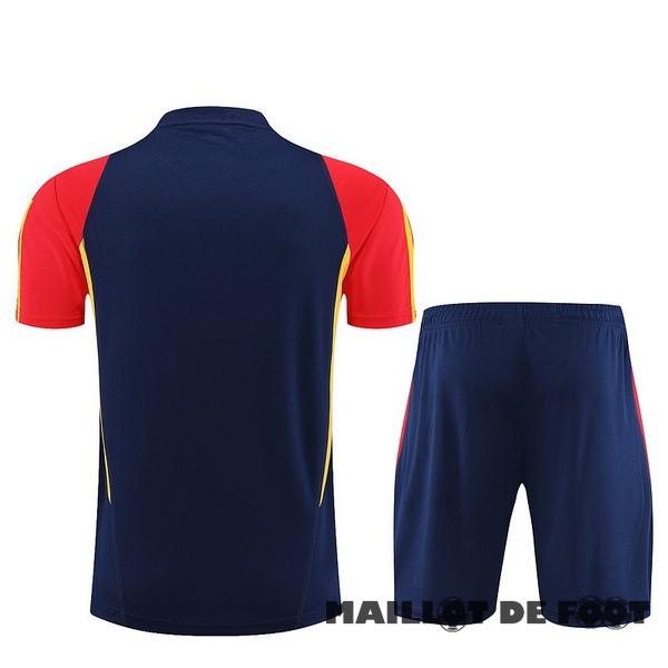 Foot Maillot Pas Cher Entrainement Ensemble Complet Enfant Espagne 2023 Bleu Jaune Rouge