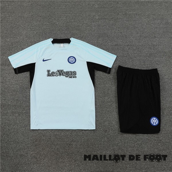 Foot Maillot Pas Cher Entrainement Ensemble Complet Enfant Inter Milán 2023 2024 Bleu I Noir