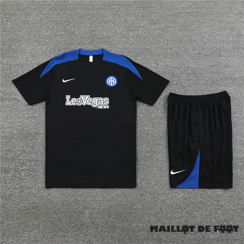 Foot Maillot Pas Cher Entrainement Ensemble Complet Enfant Inter Milán 2023 2024 Noir Bleu