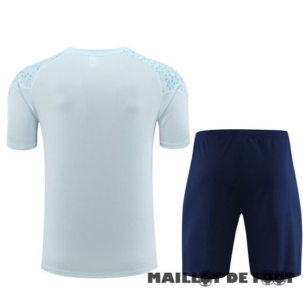 Foot Maillot Pas Cher Entrainement Ensemble Complet Enfant Marsella 2023 2024 Blanc I Bleu