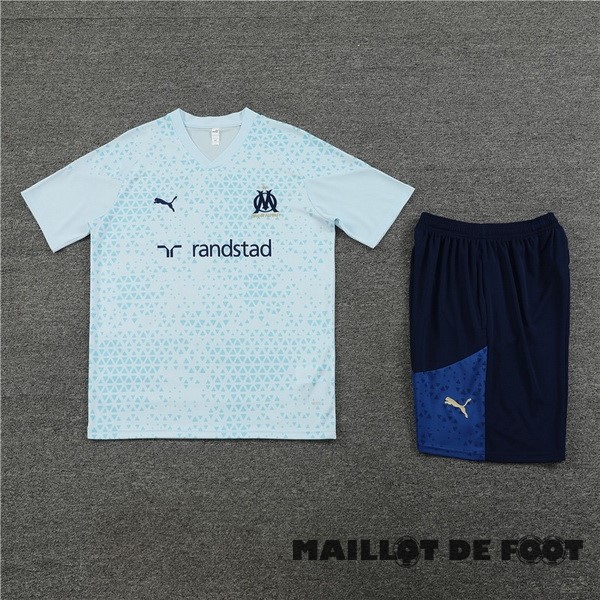 Foot Maillot Pas Cher Entrainement Ensemble Complet Enfant Marsella 2023 2024 Blanc I Bleu