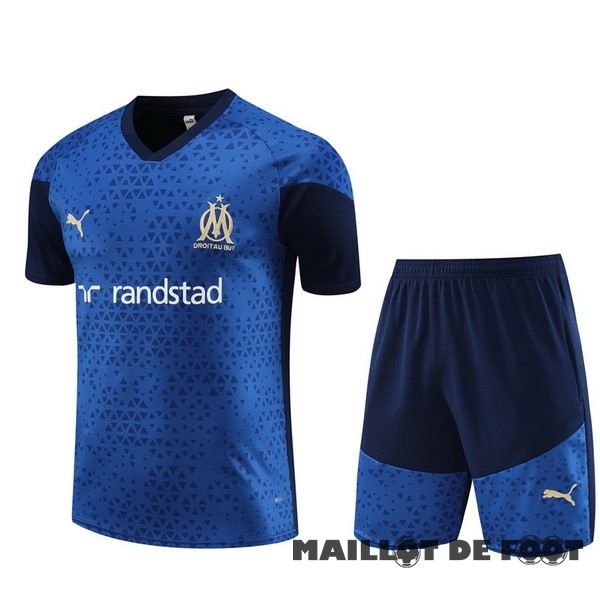 Foot Maillot Pas Cher Entrainement Ensemble Complet Enfant Marsella 2023 2024 Bleu