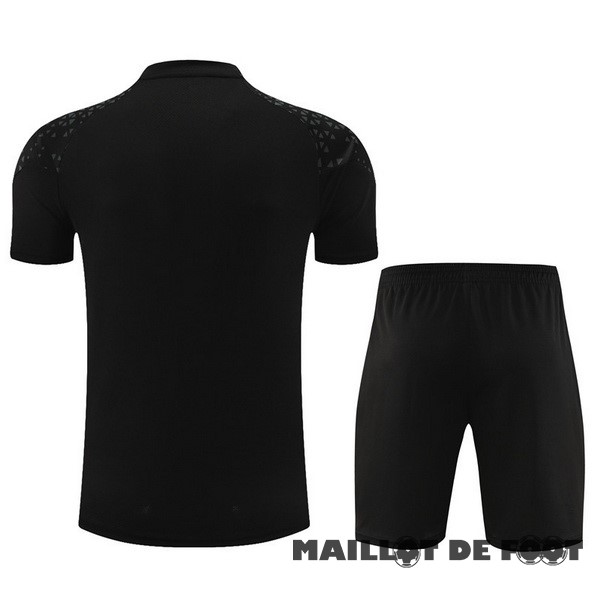 Foot Maillot Pas Cher Entrainement Ensemble Complet Enfant Marsella 2023 2024 Noir Jaune