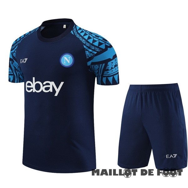 Foot Maillot Pas Cher Entrainement Ensemble Complet Enfant Napoli 2023 2024 Bleu Marine