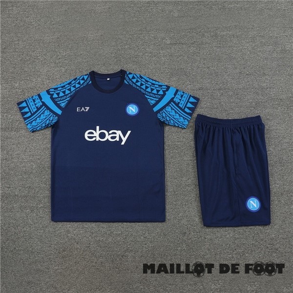 Foot Maillot Pas Cher Entrainement Ensemble Complet Enfant Napoli 2023 2024 Bleu Marine
