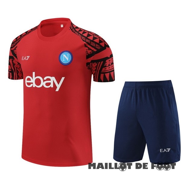 Foot Maillot Pas Cher Entrainement Ensemble Complet Enfant Napoli 2023 2024 Rouge Bleu Marine