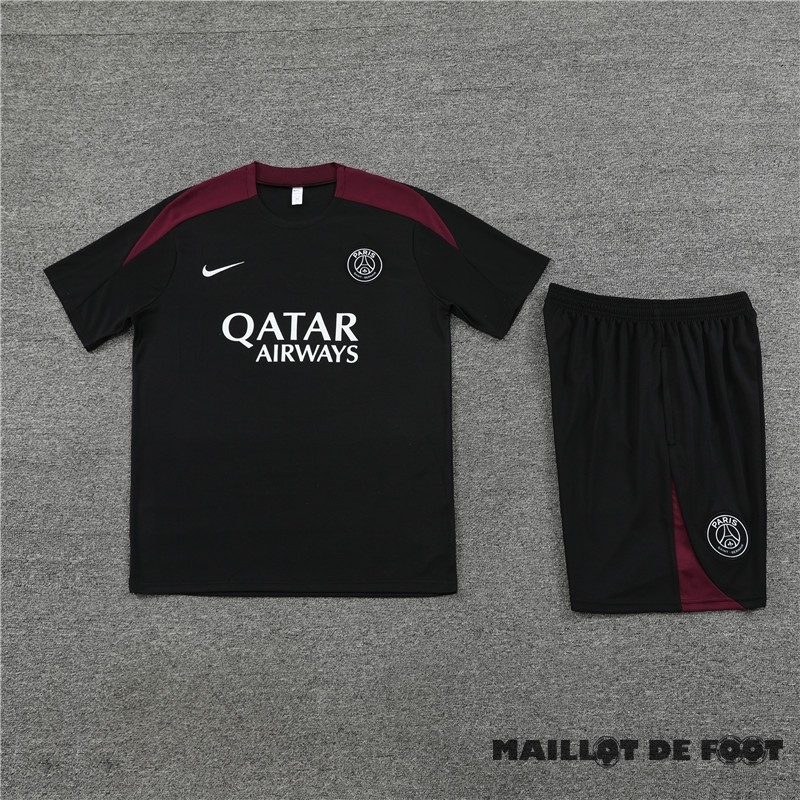 Foot Maillot Pas Cher Entrainement Ensemble Complet Enfant Paris Saint Germain 2023 2024 Noir Rouge