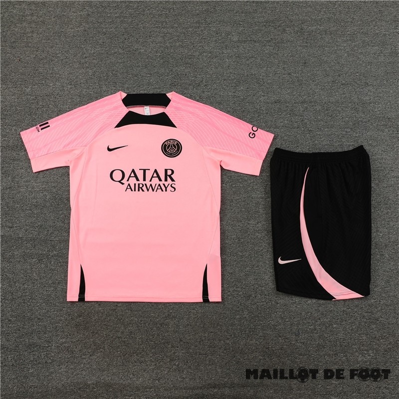Foot Maillot Pas Cher Entrainement Ensemble Complet Enfant Paris Saint Germain 2023 2024 Rose Noir