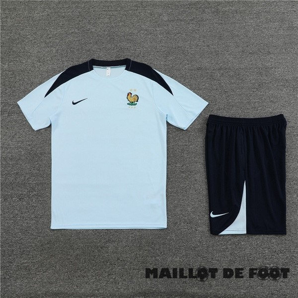 Foot Maillot Pas Cher Entrainement Ensemble Complet France 2024 Bleu