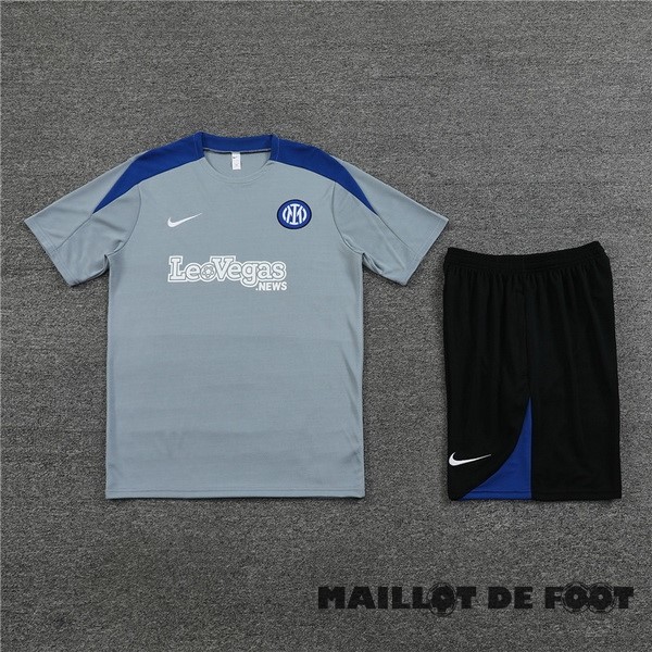 Foot Maillot Pas Cher Entrainement Ensemble Complet Inter Milán 2023 2024 Gris Noir Bleu