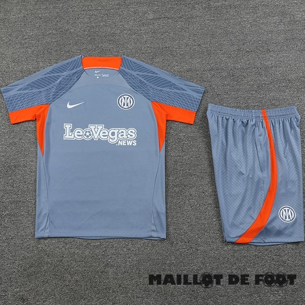 Foot Maillot Pas Cher Entrainement Ensemble Complet Inter Milán 2023 2024 Gris Orange