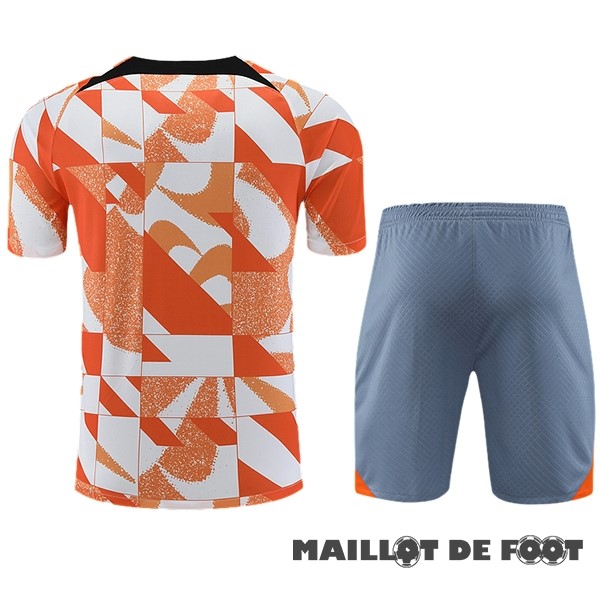 Foot Maillot Pas Cher Entrainement Ensemble Complet Inter Milán 2023 2024 Orange Blanc Gris