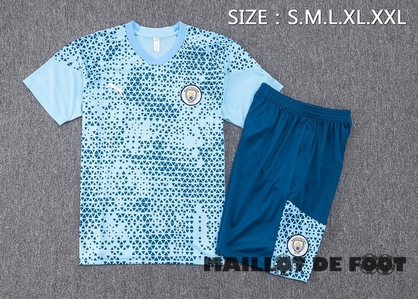 Foot Maillot Pas Cher Entrainement Ensemble Complet Manchester City 2023 2024 Bleu