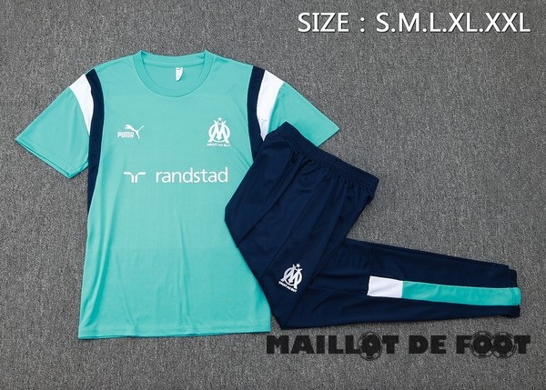 Foot Maillot Pas Cher Entrainement Ensemble Complet Marsella 2023 2024 Vert Blanc Bleu