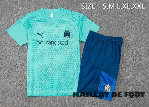 Foot Maillot Pas Cher Entrainement Ensemble Complet Marsella 2023 2024 Vert Bleu