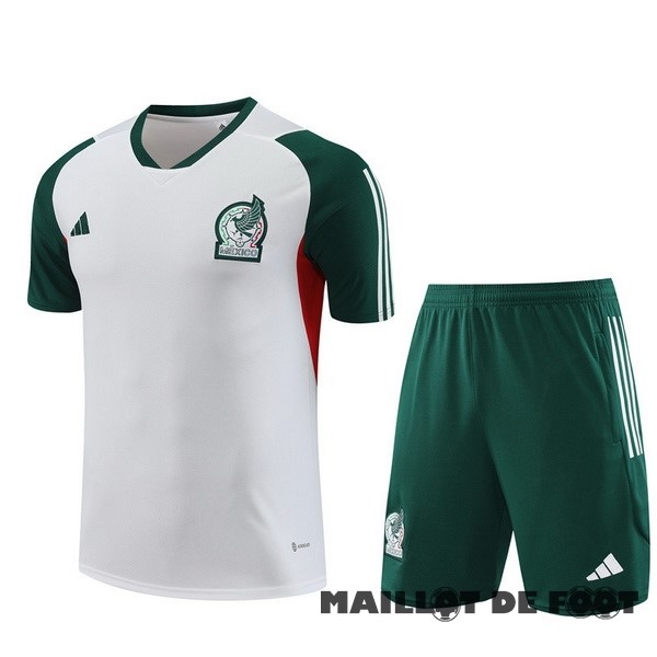Foot Maillot Pas Cher Entrainement Ensemble Complet Mexique 2023 Blanc I Vert