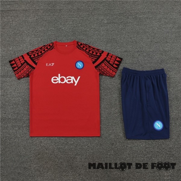 Foot Maillot Pas Cher Entrainement Ensemble Complet Napoli 2023 2024 Rouge Bleu Marine