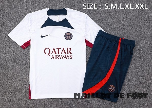 Foot Maillot Pas Cher Entrainement Ensemble Complet Paris Saint Germain 2023 2024 Blanc Rouge Bleu