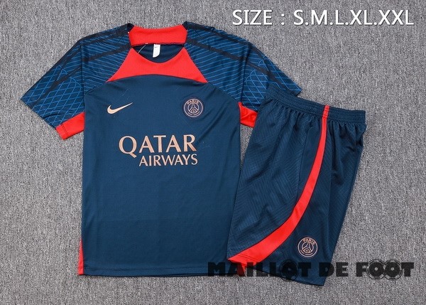 Foot Maillot Pas Cher Entrainement Ensemble Complet Paris Saint Germain 2023 2024 Bleu Marine Rouge