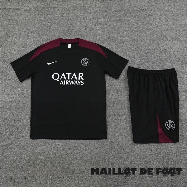 Foot Maillot Pas Cher Entrainement Ensemble Complet Paris Saint Germain 2023 2024 Noir Rouge
