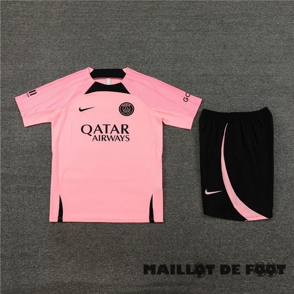Foot Maillot Pas Cher Entrainement Ensemble Complet Paris Saint Germain 2023 2024 Rose Noir