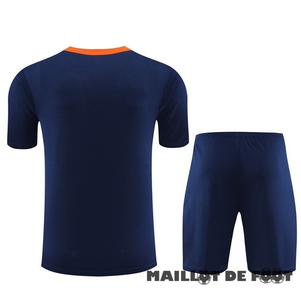 Foot Maillot Pas Cher Entrainement Ensemble Complet Pays Bas 2024 Bleu Orange