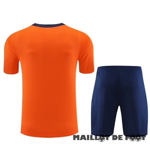 Foot Maillot Pas Cher Entrainement Ensemble Complet Pays Bas 2024 Orange Bleu