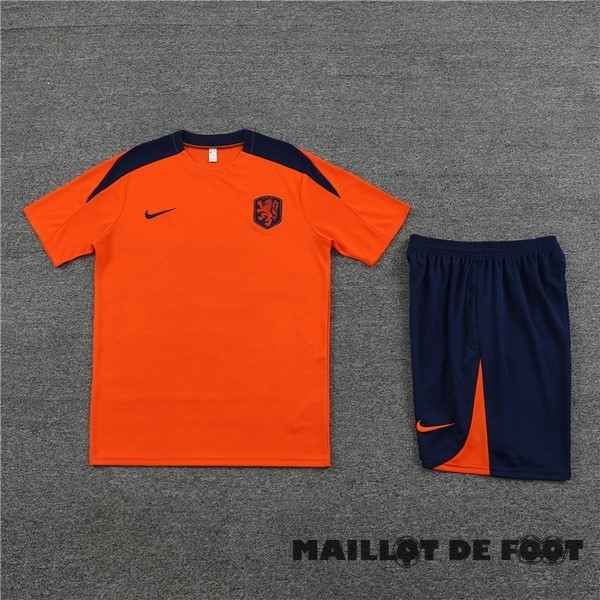 Foot Maillot Pas Cher Entrainement Ensemble Complet Pays Bas 2024 Orange Bleu