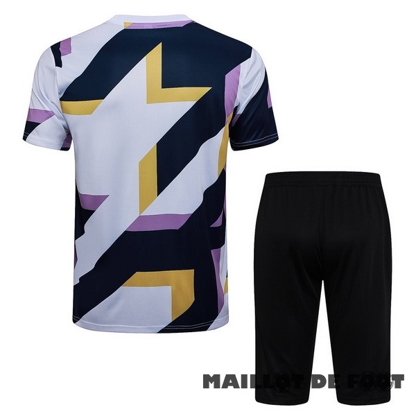 Foot Maillot Pas Cher Entrainement Ensemble Complet Real Madrid 2023 2024 Blanc Noir Jaune