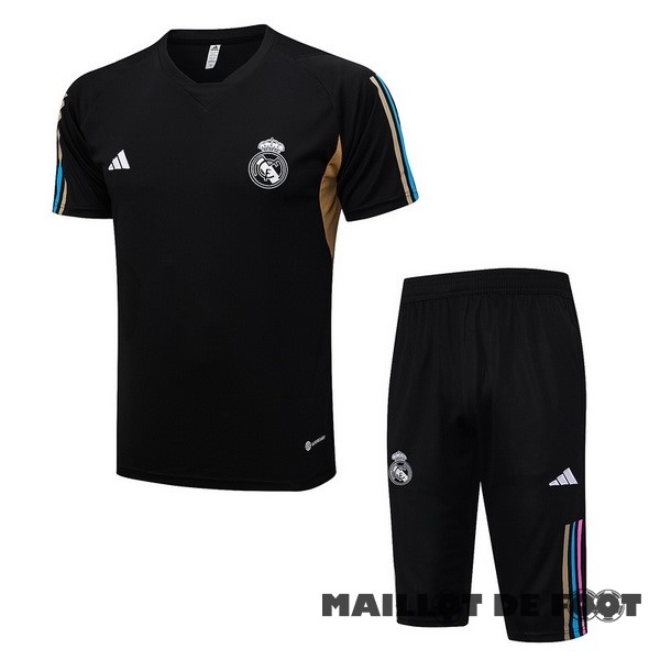 Foot Maillot Pas Cher Entrainement Ensemble Complet Real Madrid 2023 2024 Noir Jaune