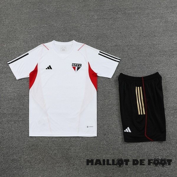 Foot Maillot Pas Cher Entrainement Ensemble Complet São Paulo 2023 2024 Blanc Rouge I Noir