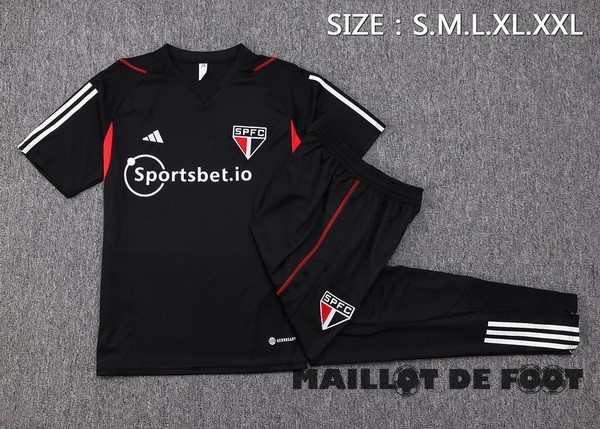 Foot Maillot Pas Cher Entrainement Ensemble Complet São Paulo 2023 2024 Noir I Rouge