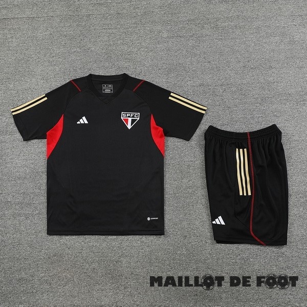 Foot Maillot Pas Cher Entrainement Ensemble Complet São Paulo 2023 2024 Noir Rouge