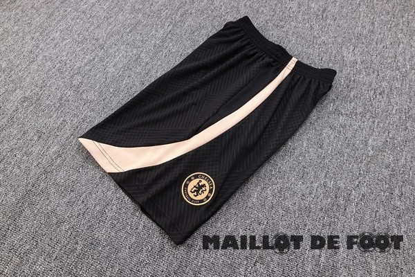 Foot Maillot Pas Cher Entrainement Pantalon Chelsea 2023 2024 Noir Blanc Jaune