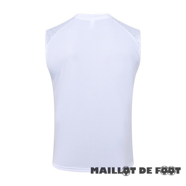 Foot Maillot Pas Cher Entrainement Sans Manches AC Milan 2023 2024 Blanc Rouge