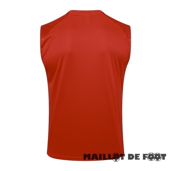 Foot Maillot Pas Cher Entrainement Sans Manches AC Milan 2023 2024 Rouge Blanc