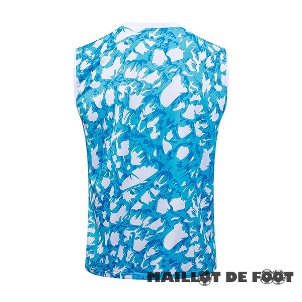 Foot Maillot Pas Cher Entrainement Sans Manches Ajax 2023 2024 Bleu Blanc