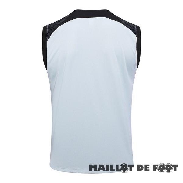 Foot Maillot Pas Cher Entrainement Sans Manches Barcelona 2023 2024 Gris Clair Rouge