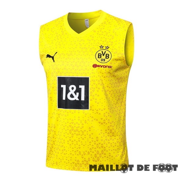 Foot Maillot Pas Cher Entrainement Sans Manches Borussia Dortmund 2023 2024 Jaune Noir
