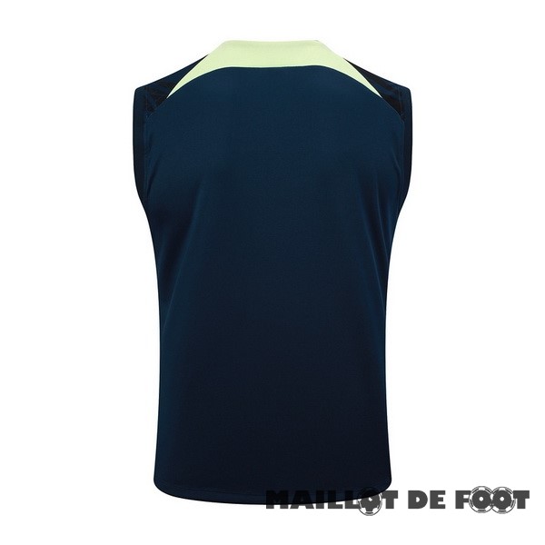 Foot Maillot Pas Cher Entrainement Sans Manches Brésil 2023 Bleu Marine III Vert