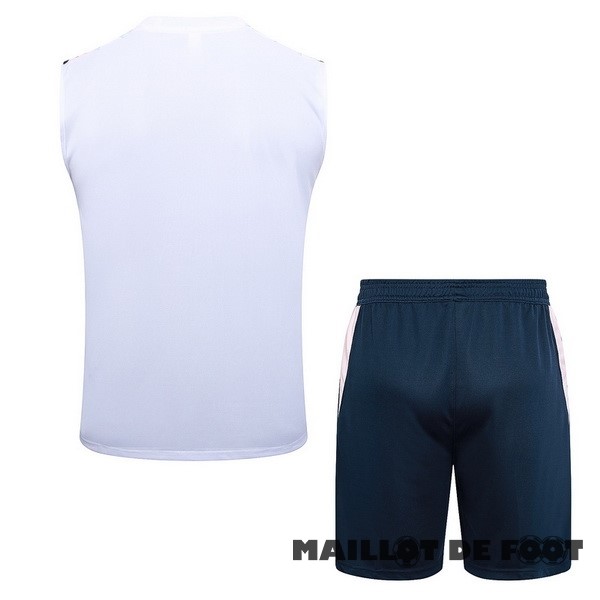 Foot Maillot Pas Cher Entrainement Sans Manches Ensemble Complet Ajax 2023 2024 Blanc Bleu Marine