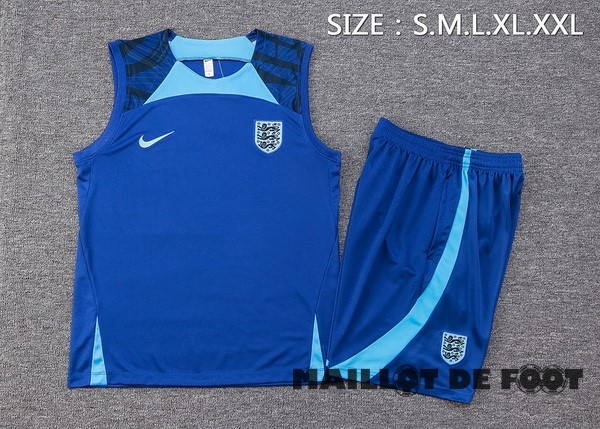 Foot Maillot Pas Cher Entrainement Sans Manches Ensemble Complet Angleterre 2023 Bleu