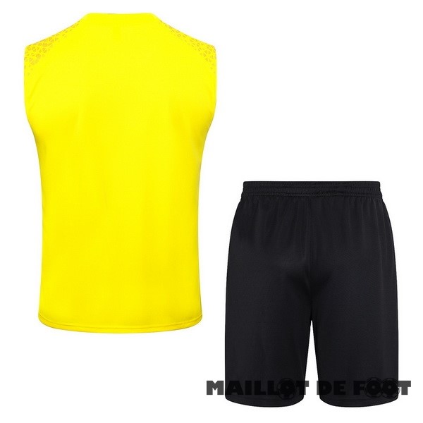 Foot Maillot Pas Cher Entrainement Sans Manches Ensemble Complet Borussia Dortmund 2023 2024 Jaune Noir Gris